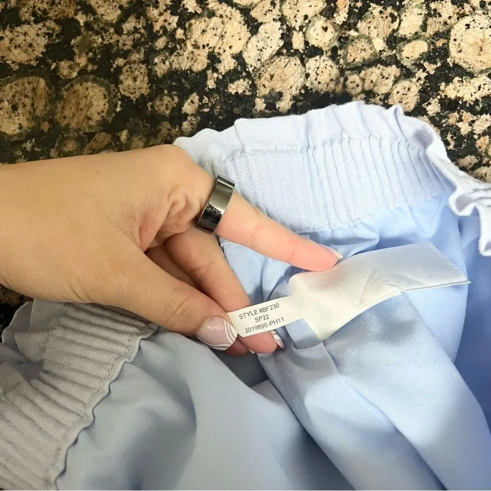 J. Crew Womens Linen Blend A-Line Skirt Pockets Size 12 Blue Stretch